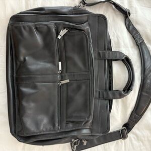 Kenneth Cole Black Leather Briefcase for Men